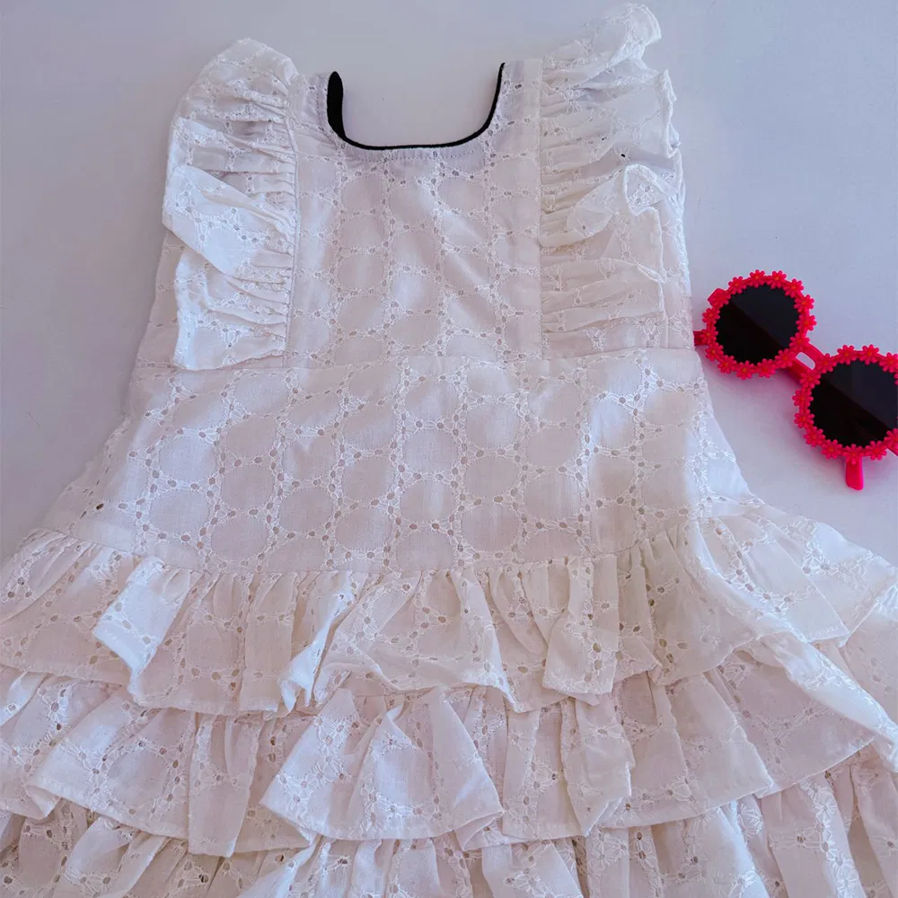 Pure Cotton Dress with Frills